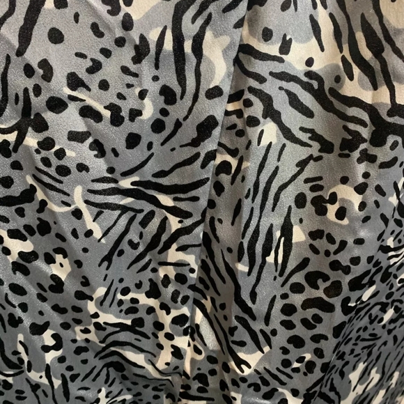 Pink Label Vintage Oscar de La Renta Silky Satin Animal Print Kaftan Zip Sz L - Picture 7 of 7